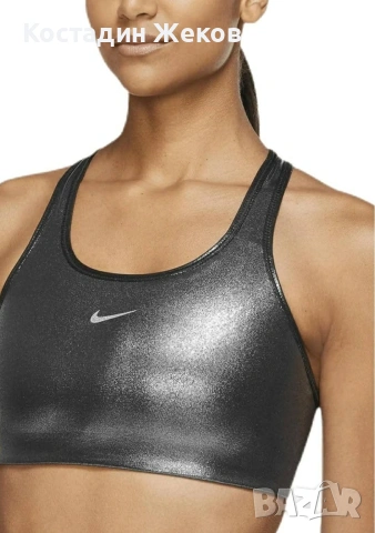 Ново. Дамско оригинално бюстие Nike Swoosh Icon Clash Shimmer Sports Bra , снимка 2 - Корсети, бюстиета, топове - 55072810