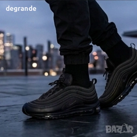 👟Мъжки маратонки Nike Air Max 97 – Triple Black Edition, снимка 2 - Маратонки - 54756453