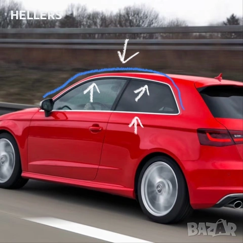 Хромирани Лайстни A3 8v 2013 / 2020 Audi предпазни лайстни 