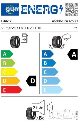 Нови летни гуми 215/65R16 BARS SOLARFLEXX 102H XL, снимка 5 - Гуми и джанти - 55539498