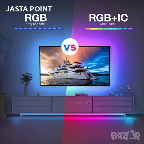 5м LED Лента RGB-IC, Bluetooth, Цветомузика, Микрофон, App, Дистанционно, снимка 2 - Лед осветление - 55326600