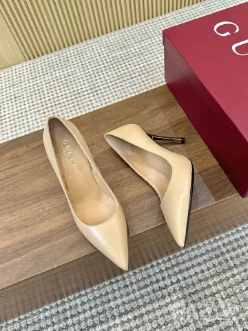 Gucci Leather Pumps – Nude Beige, снимка 2 - Дамски обувки на ток - 55417734