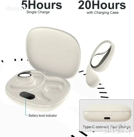 eleror Snug 10 Слушалки за бягане с отворени уши и сигурни кукички, снимка 8 - Безжични слушалки - 55536477
