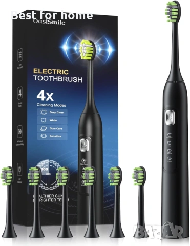 Електрическа четка за зъби OasiSmile Sonic - 42000 VPM Мощна дълбоко почистваща, акумулаторна четка 