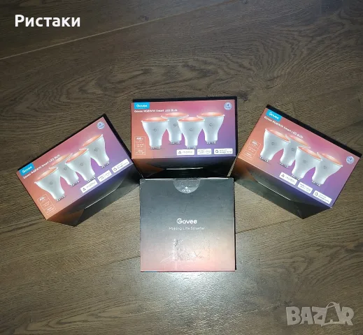 Комплект 4 х 4 броя комплекта LED крушки Govee H600D GU10 RGBWW, снимка 2 - Крушки - 55671932