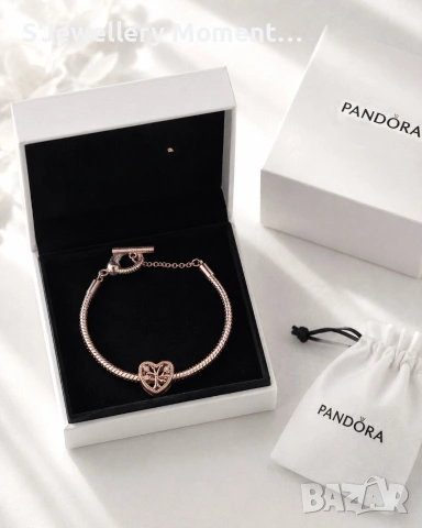Сребърен Пандора 925- Pandora Heart with Tree of Life and Family , снимка 3 - Гривни - 55242370