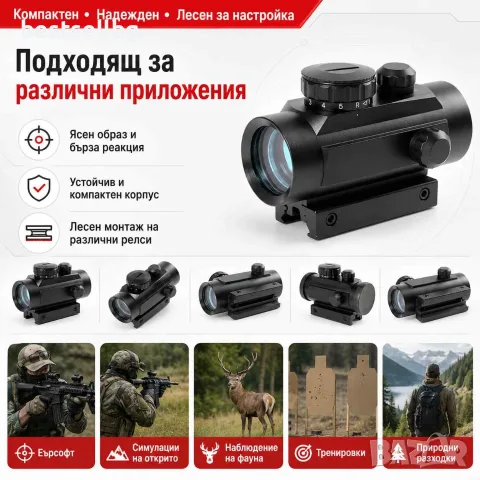 Бързомер оптически дигитален мерник прицел лазер за оръжие пушка 1x40, снимка 7 - Оборудване и аксесоари за оръжия - 29241794