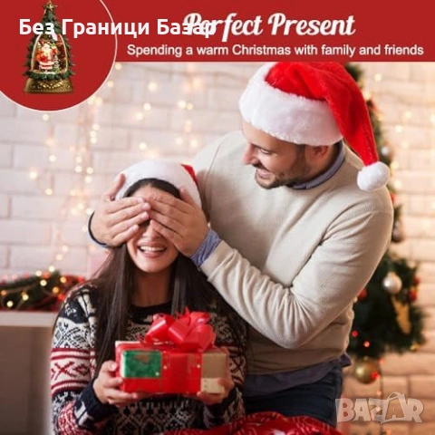 Нов Декоративен коледен фенер снежен глобус с LED светлина сняг 3D празнична украса за дома, снимка 6 - Декорация за дома - 54132121