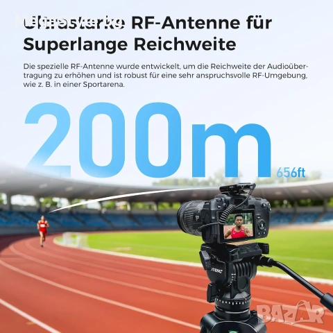 NearStream AW-AWM20T Безжична микрофонна система Lavalier 2TX 1RX 2.4GHz USB C микрофон за камера, снимка 8 - Друга електроника - 55176790