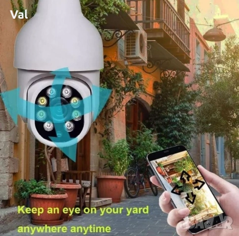 Куполна камера тип крушка 2MP Full HD 360°, снимка 2 - HD камери - 54274645