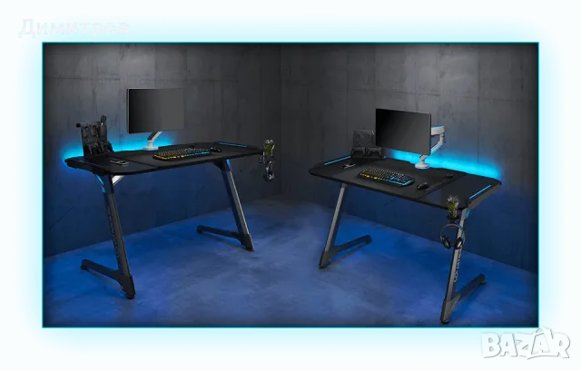 Геймърско Бюро Ultradesk Space XXL RGB 18м Гаранция, снимка 4 - Бюра - 55675472