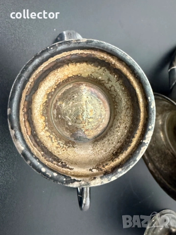 Посребрен сервиз за чай - Шефилд, Англия. №8055, снимка 6 - Антикварни и старинни предмети - 54037204