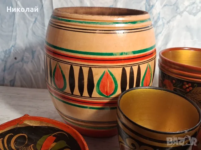 Лот Хохлома Стари Руски Сувенири, снимка 2 - Антикварни и старинни предмети - 55322349