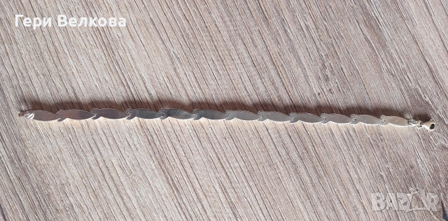 Дамска златна гривна с печат 585/14к. Жълто и бяло българско злато., снимка 4 - Гривни - 54014709