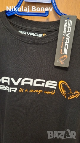 риболовна  фланелка Savage Gear черна размер М 15 евро Нова, снимка 6 - Тениски - 54452600