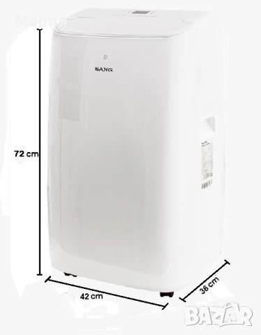 ПРОДАВАМ  Мобилен климатик SANG MAC-12CHPB/WHITE , снимка 3 - Климатици - 54429539
