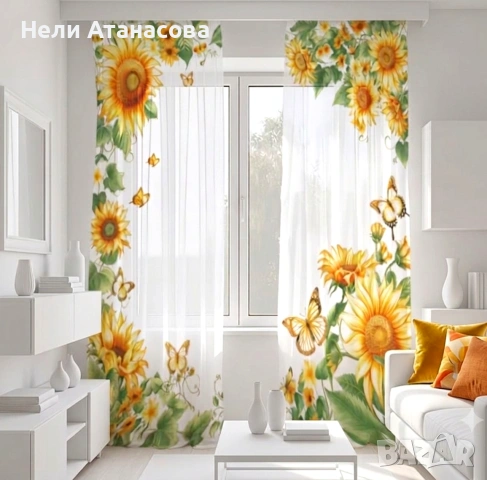 Пердета със сини рози, снимка 8 - Пердета и завеси - 55207476