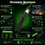 Мощен акумулаторен лазер зелен пойнтер показалка с регулируем фокус батерия 18650 зарядно точка, снимка 2