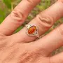 Сребърен пръстен с Балтийски кехлибар , снимка 2