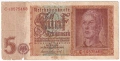 ❤️ ⭐ Германия 1942 5 марки ⭐ ❤️, снимка 2