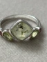 Марков сребърен пръстен с естествени камъни зелен рутилов кварц, перидот и гранат , снимка 8