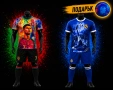 FIFA RONALDO PROMO Два екипа Шарен Лице и Син Лице Роналдо + Подарък Топка Ново, снимка 1