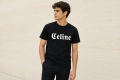 Мъжка тениска Celine Paris — черна с готически шрифт лого „Celine", regular fit, снимка 1
