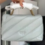 Чанта Pinko love classic puff light gray , снимка 2