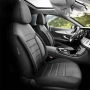 Универсална тапицерия за кола Кожа/Плат, OtoM Comfortline - Черно/Червенo., снимка 3