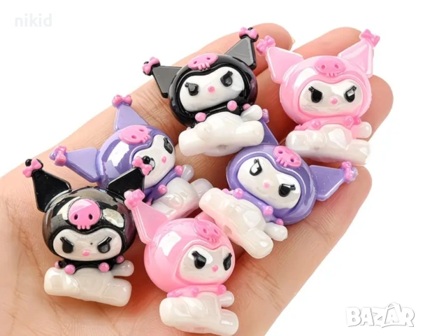 Санрио Kuromi Куроми sanrio малка пластмасова фигурка фигурки за игра и украса торта мъниста с дупка