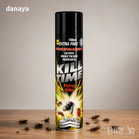 6775 Спрей против насекоми Kill Time Flying Killer, 400 мл, снимка 2 - Други стоки за дома - 54868559