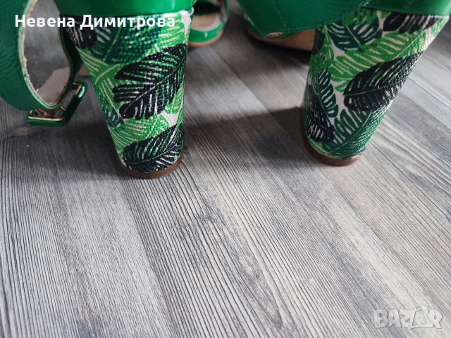 Зелени сандали размер 36-37, снимка 2 - Сандали - 54214190