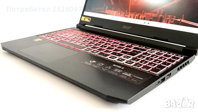 ACER Nitro 5/15,6” 144Hz/Ryzen 7 5800H/RTX 3060 6GB/1TB NVMe/16GB DDR4, снимка 5 - Лаптопи за игри - 54268603