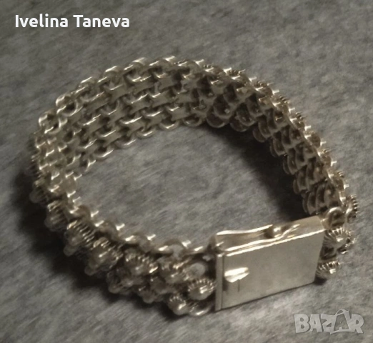 Винтидж сребърна гривна 925 – масивна, ръчна изработка