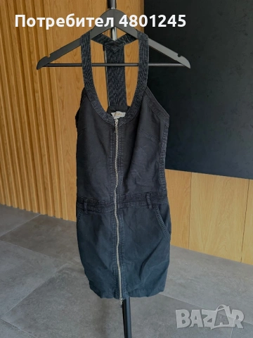 Ефектна дънкова рокля DIESEL с цип и отворен гръб, снимка 2 - Рокли - 54241315