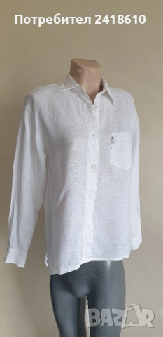 Armani Jeans 100% Лен / Womens Size M  ОРИГИНАЛ! Дамска Ленена Риза!, снимка 3 - Ризи - 54883181