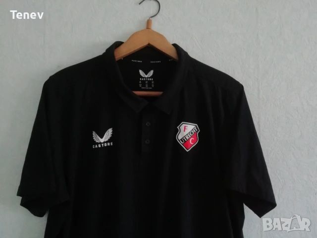 Utrecht Castore Polo оригинална черна мъжка тениска фланелка памучна Утрехт 2XL , снимка 3 - Тениски - 43356080