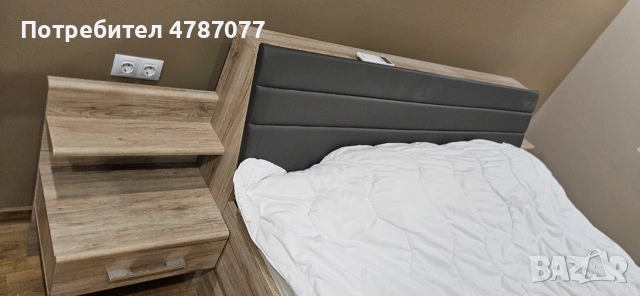 Спалня 180/200 +2 нощни шкафчета+ракла, снимка 3 - Спални и легла - 55132894