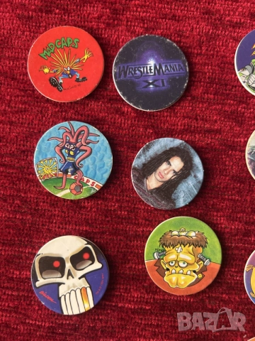 класически тапи или фишки от 90-те години, често наричани „pogs“, снимка 2 - Колекции - 55275802