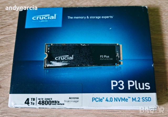  4TB SSD NVMe Crucial P3 Plus 3D NAND 4000GB M.2 2280 PCIe 4.0 disk CT4000P3P чисто нов диск Gen 1.4, снимка 3 - Твърди дискове - 54541469