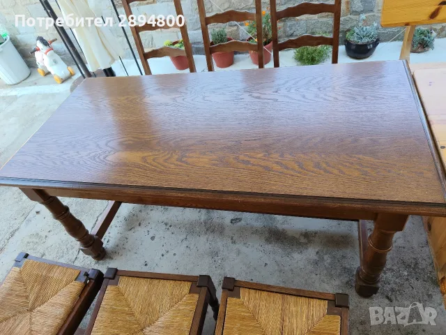 Маса масивно дърво и столове , снимка 5 - Маси - 55608090