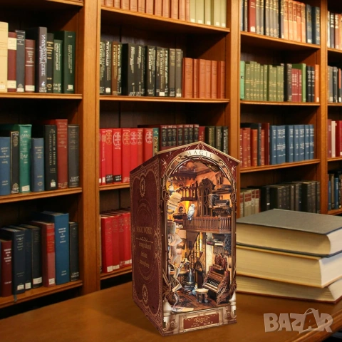 3D дървен пъзел с Led осветление DIY Book Nook Kit – Magic World древна вълшебна стая - НОВ, снимка 6 - Игри и пъзели - 54693635