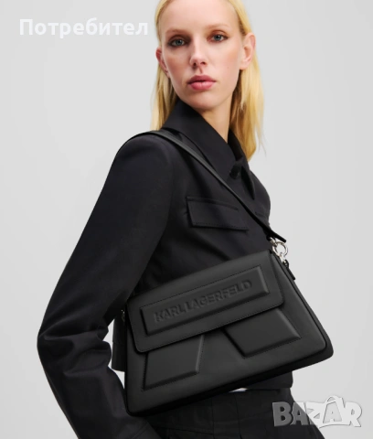 Оригинална чанта Karl Lagerfeld Ikon K shoulder bag, снимка 2 - Чанти - 53995721