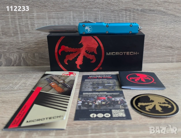 Microtech Ultratech OTF Double Edge Stonewash Turquoise., снимка 5 - Ножове - 54122187