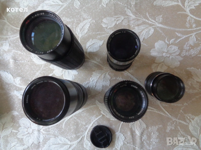 Продавам  Лот от 5 ретро ръчнофокусни обектива (Canon FD, Pentax K, Minolta MD), снимка 3 - Обективи и филтри - 54734156