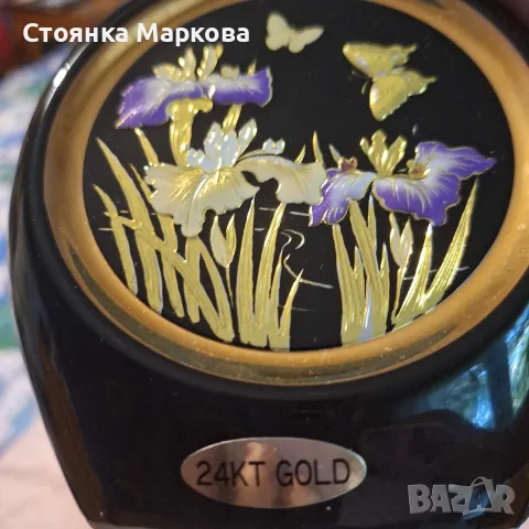 Порцеланови вази-Япония-24КТ GOLD, снимка 6 - Вази - 55589522