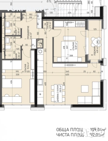 3-стаен апартамент в затворен комплекс Central Park, снимка 4 - Апартаменти - 54376094
