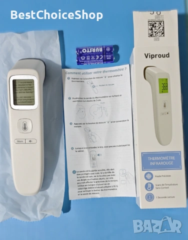 Инфрачервен безконтактен термометър Viproud FC-IR202 – нов, с кутия и батерии