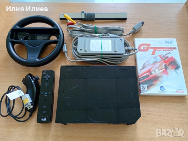 Nintendo Wii Black set with steering wheel