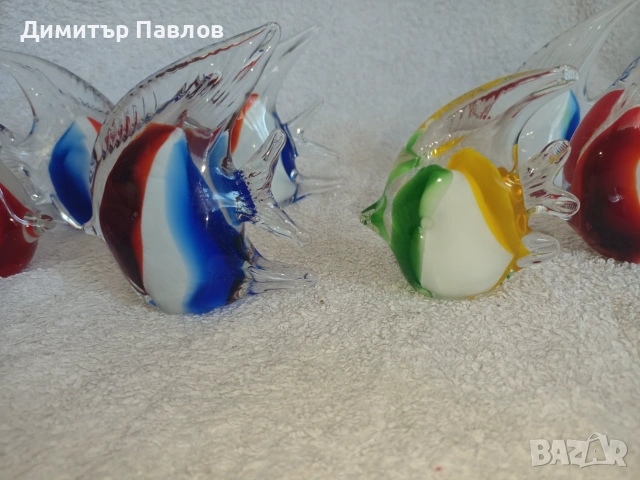 риби от масивно цветно стъкло тип Мурано, снимка 3 - Декорация за дома - 53419705
